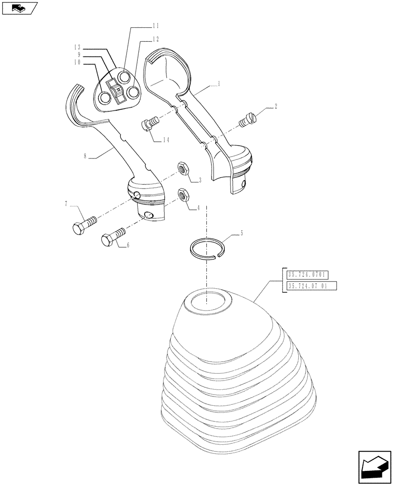 Схема запчастей Case 580SN WT - (55.512.42) - CONTROLS - LOADER CLAM (55) - ELECTRICAL SYSTEMS