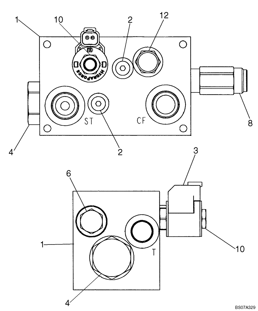 Схема запчастей Case 621F - (41.200.02[01]) - AUXILIARY STEERING MANIFOLD (41) - STEERING