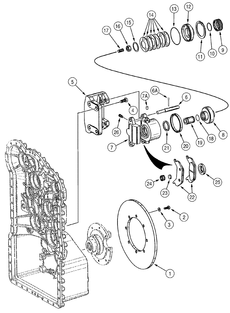 Схема запчастей Case 721C - (07-01) - BRAKE, PARKING (07) - BRAKES