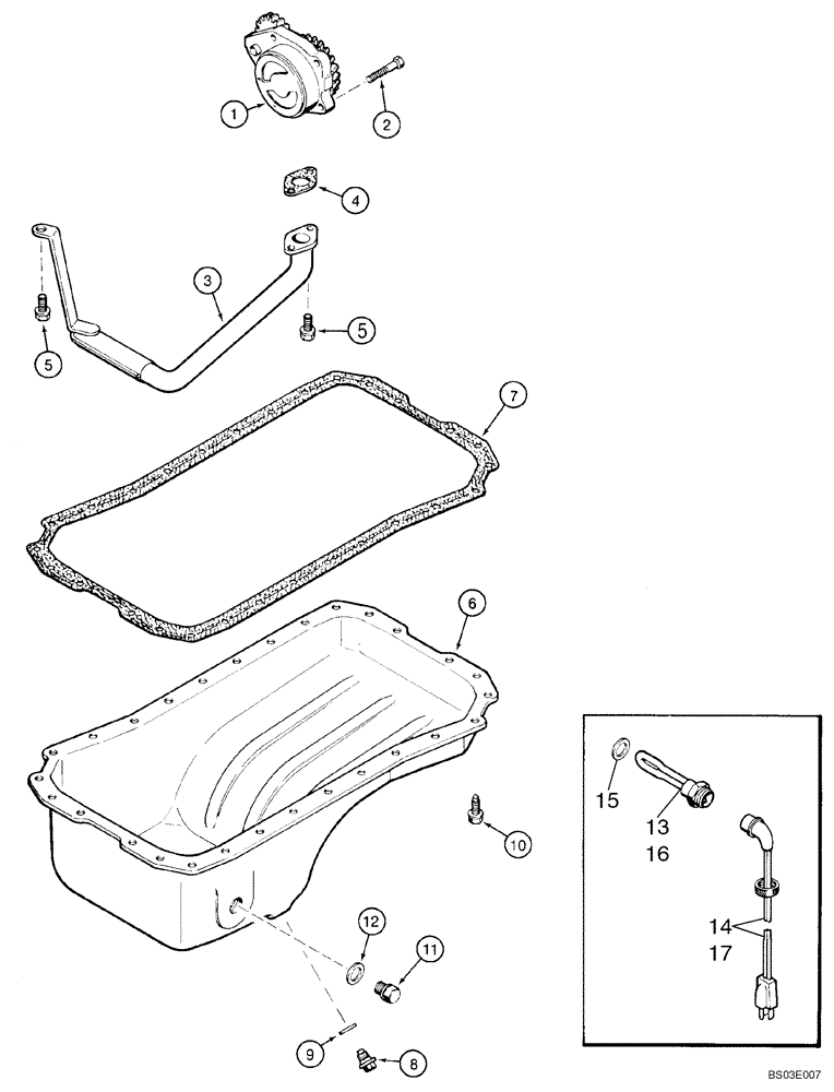 Схема запчастей Case 580M - (02-17) - OIL PUMP AND OIL PAN - 4-390/4T-390 EMISSIONS CERTIFIED ENGINE, IF USED (02) - ENGINE