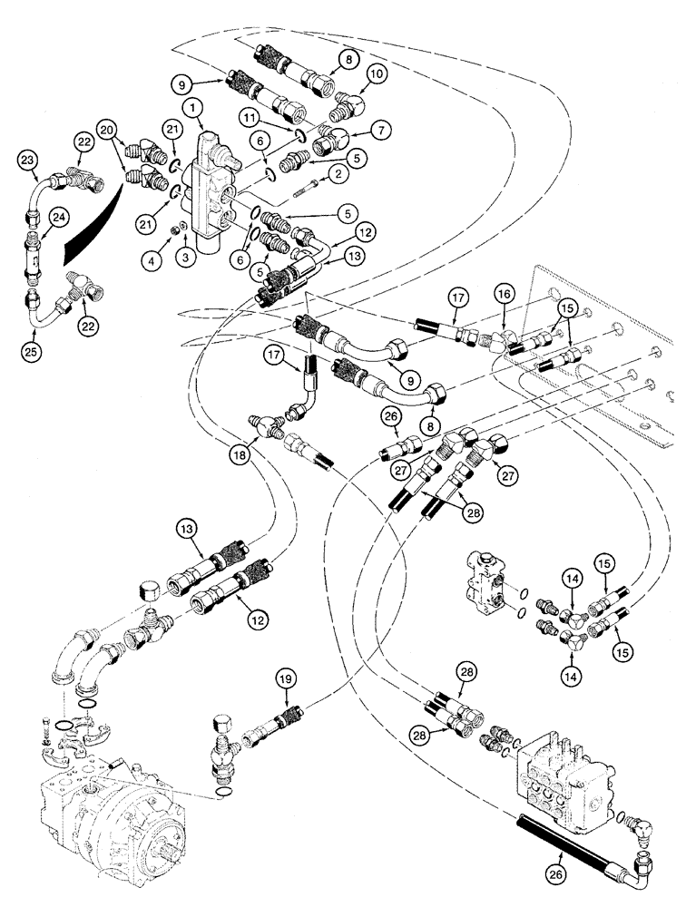 Схема запчастей Case 960 - (08-41) - HYDRAULICS QUAD, STANDARD (08) - HYDRAULICS