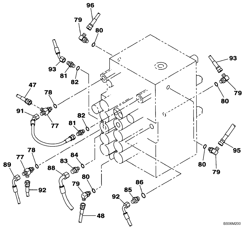 Схема запчастей Case CX290B - (08-25) - HYDRAULICS - PILOT PRESSURE, RETURN LINES (08) - HYDRAULICS