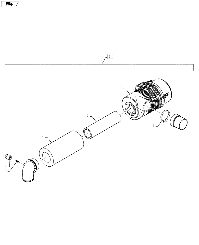 Схема запчастей Case 588H - (10.202.01[01]) - AIR CLEANER ASSEMBLY (10) - ENGINE