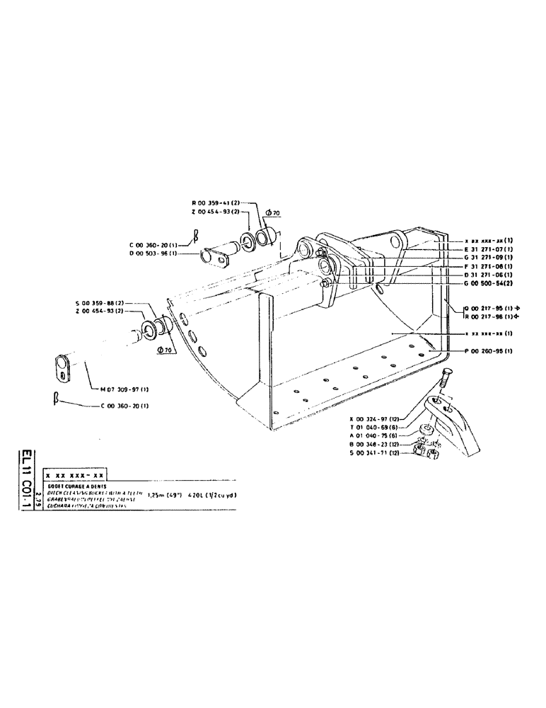 Схема запчастей Case LC80 - (128) - DITCH CLEANING BUCKET WITH A TEETH 