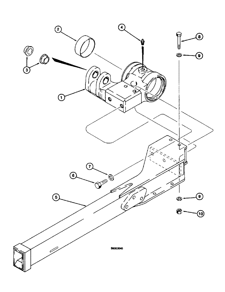 Схема запчастей Case 660 - (9-051A) - INTEGRAL QUAD TRENCHER BOOM AND MOUNTING (09) - CHASSIS/ATTACHMENTS