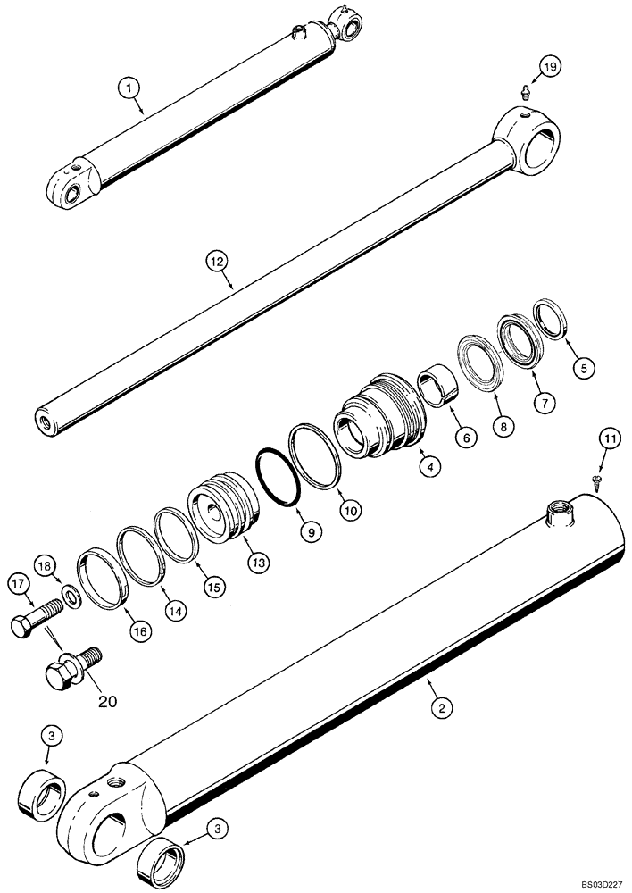 Схема запчастей Case 590SM - (08-53) - CYLINDER ASSY - LOADER LIFT (08) - HYDRAULICS