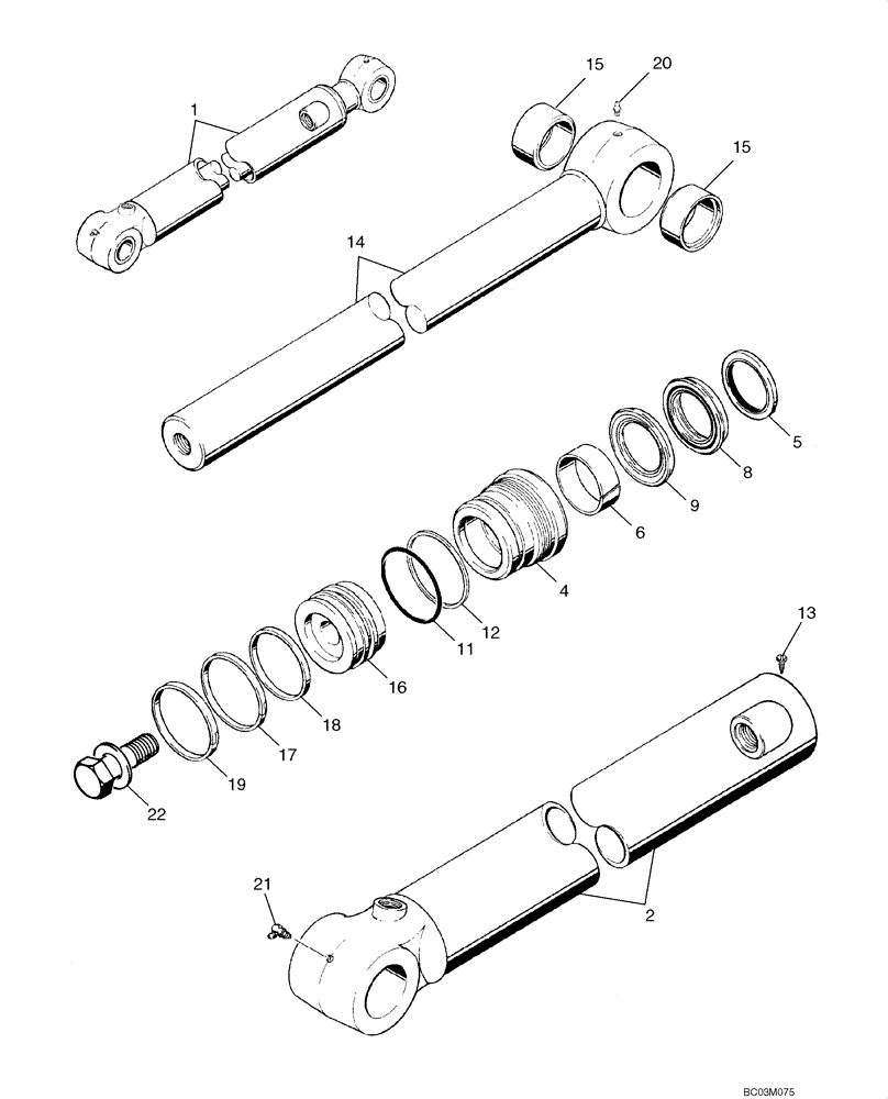 Схема запчастей Case 580M - (08-65) - CYLINDER ASSY - BACKHOE BUCKET (08) - HYDRAULICS