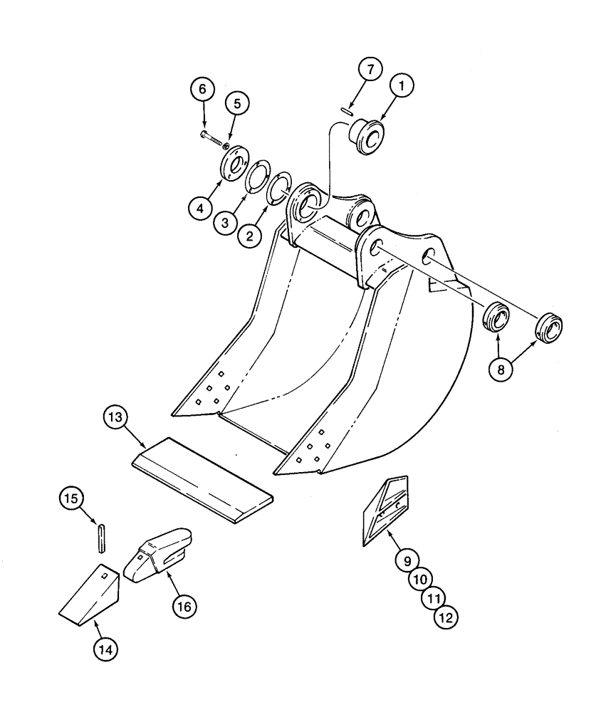 Схема запчастей Case 9060 - (9-68) - H & H BUCKETS, SEVERE DUTY (09) - CHASSIS/ATTACHMENTS