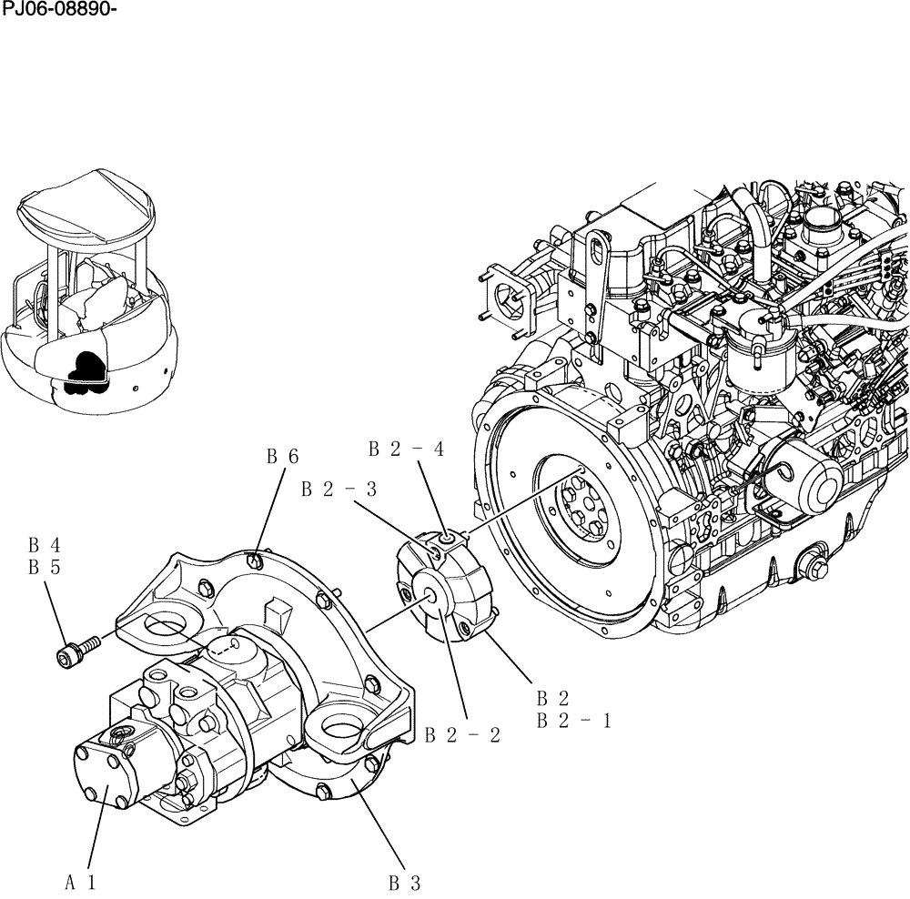 Схема запчастей Case CX50B - (069-17[1]) - POWER TAKE-OFF ASSY COOLER (35) - HYDRAULIC SYSTEMS