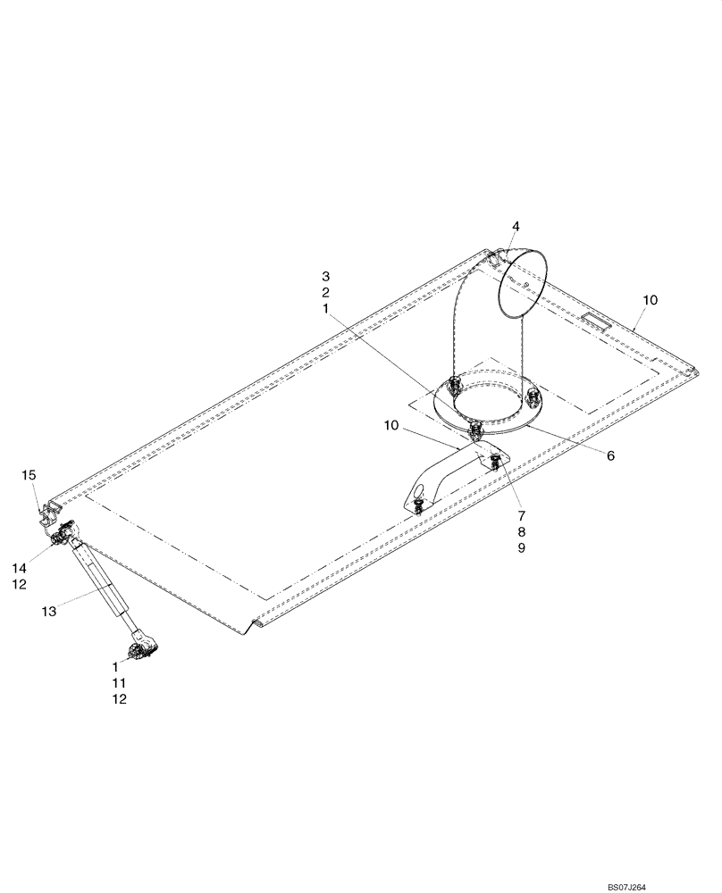 Схема запчастей Case 410 - (09-21) - HOOD (09) - CHASSIS