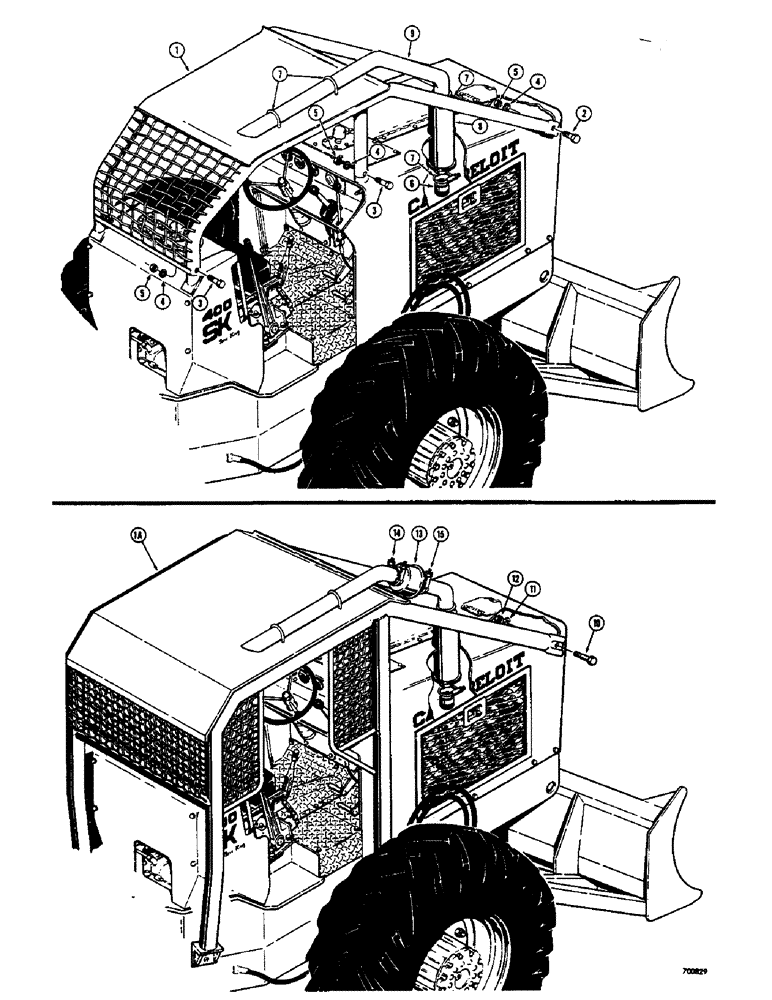 Схема запчастей Case 400 - (092) - CANOPY AND EXHAUST SYSTEM (05) - UPPERSTRUCTURE CHASSIS