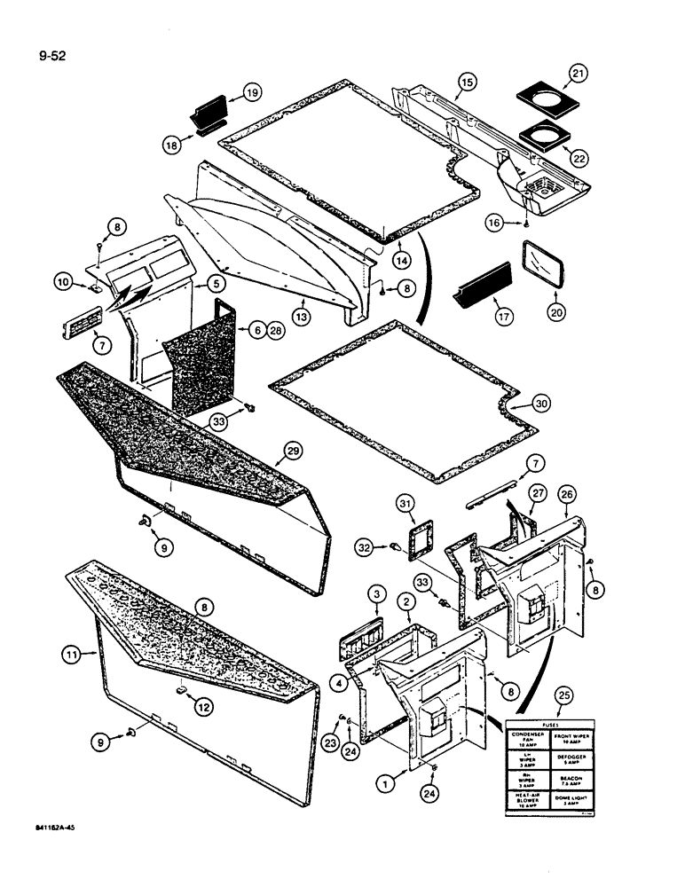 Схема запчастей Case W14B - (9-52) - CAB INTERIOR COVERS (09) - CHASSIS/ATTACHMENTS