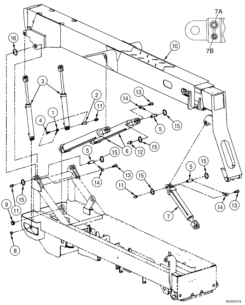 Схема запчастей Case 686G - (9-28) - BOOM ASSEMBLY & CYLINDERS (BTW 686G JFE0000661 - JFE0000706; 686GXR JFE0001701 - JFE0001848) (09) - CHASSIS/ATTACHMENTS