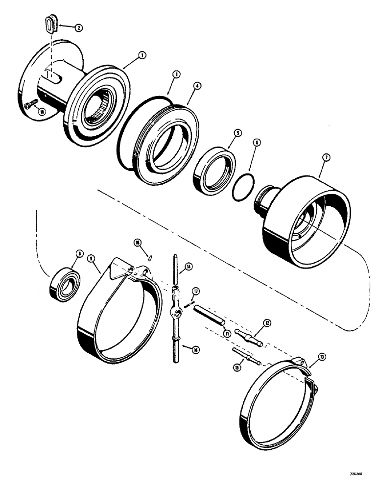 Схема запчастей Case 800 - (266) - RHINOMATIC WINCH, CABLE DRUM AND BRAKE BANDS (05) - UPPERSTRUCTURE CHASSIS