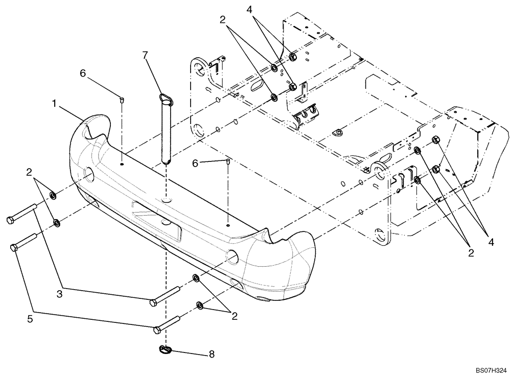 Схема запчастей Case 621E - (09-85) - COUNTERWEIGHT/HITCH (09) - CHASSIS