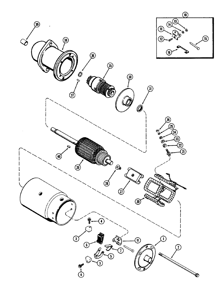 Схема запчастей Case W5 - (056) - G44854 STARTING MOTOR (04) - ELECTRICAL SYSTEMS