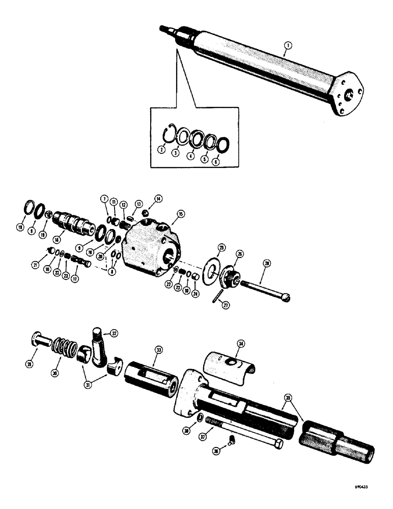 Схема запчастей Case W7 - (148) - A17139 POWER STEERING CYLINDER (05) - STEERING