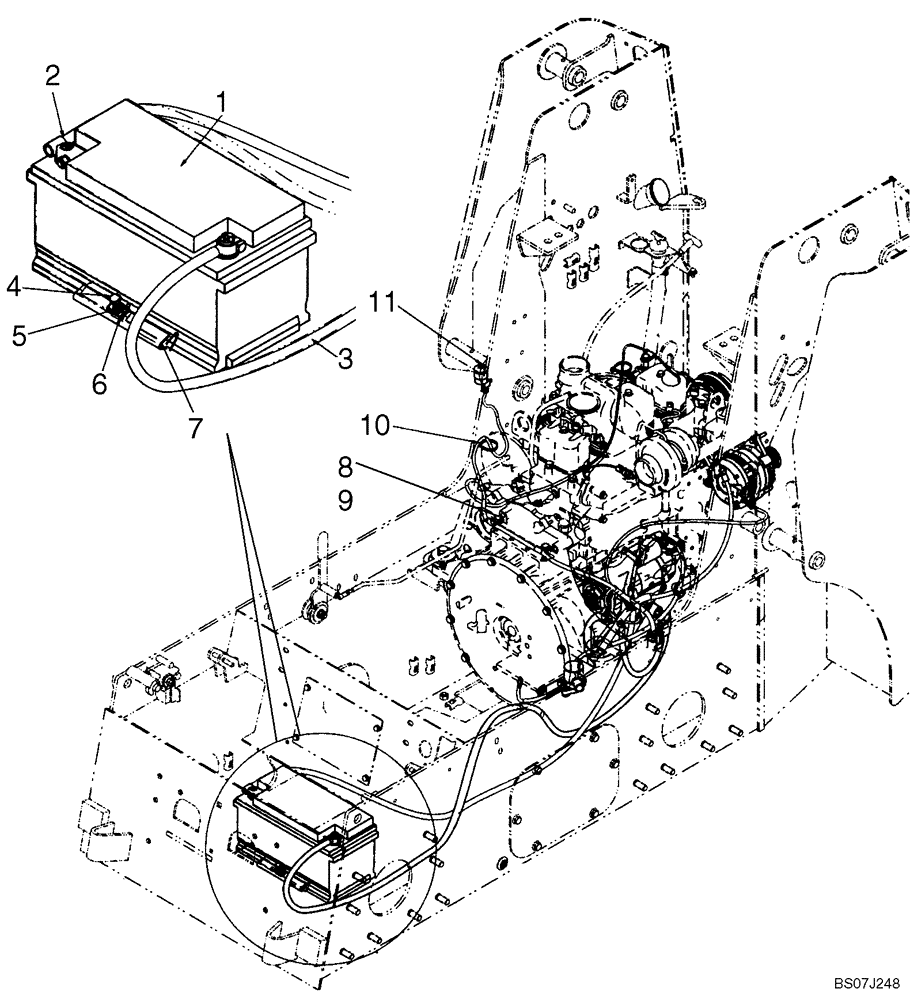 Схема запчастей Case 440 - (04-03) - BATTERY - CABLES (04) - ELECTRICAL SYSTEMS