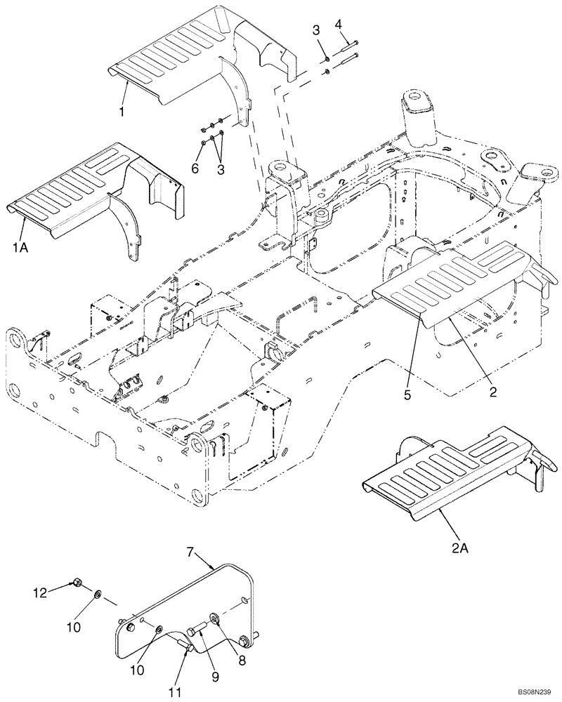 Схема запчастей Case 521E - (09-39) - FENDERS, REAR - STANDARD (09) - CHASSIS