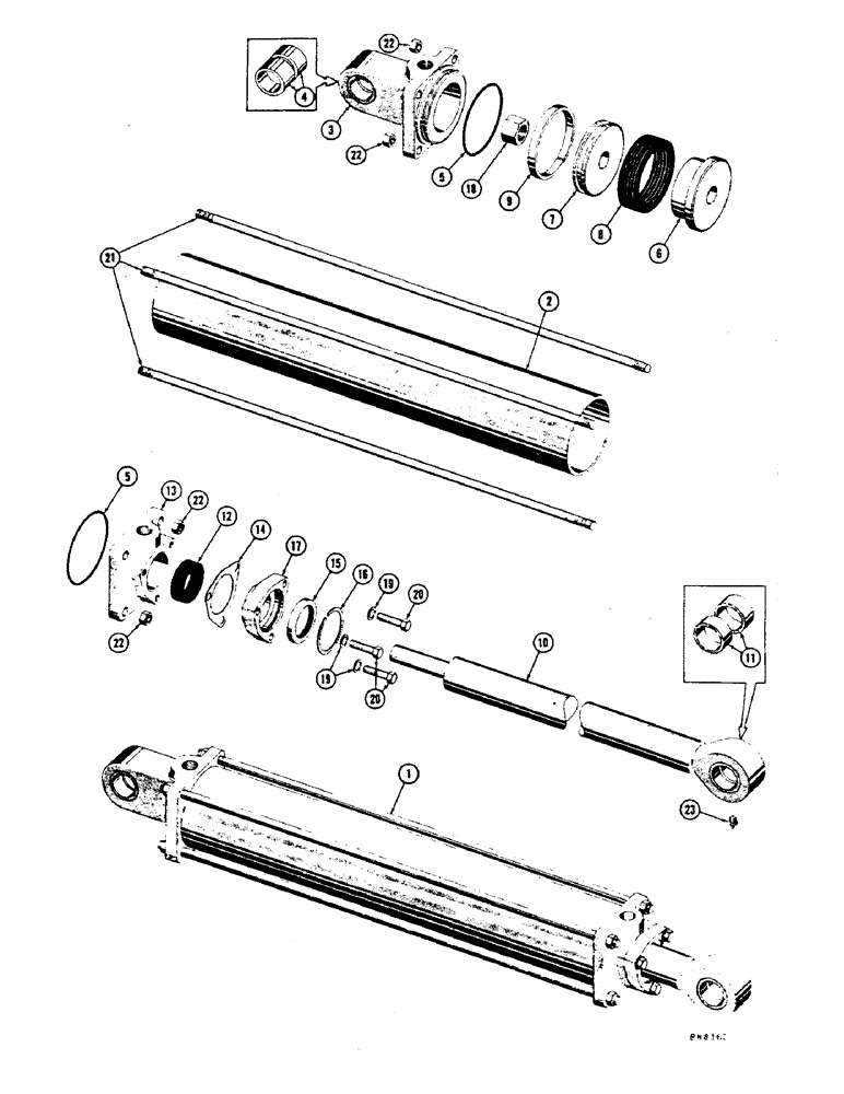 Схема запчастей Case 1000 - (258) - 70587 AND 70588 END HINGE LOADER LIFT HYDRAULIC CYLINDERS (07) - HYDRAULIC SYSTEM