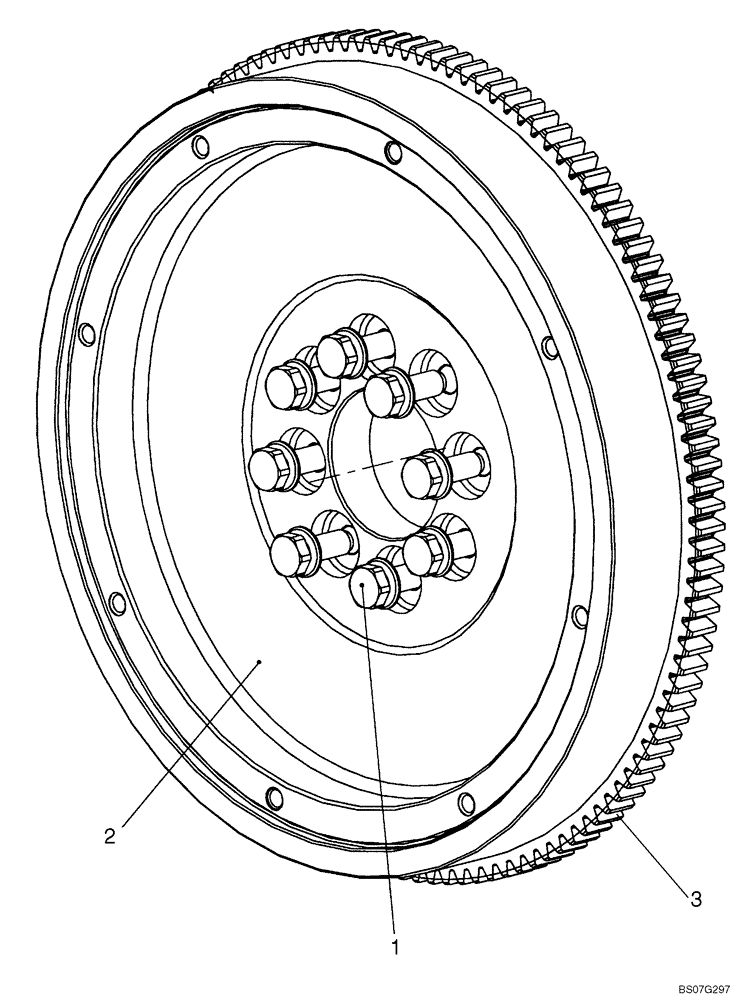 Схема запчастей Case 621E - (02-28) - FLYWHEEL - ENGINE (02) - ENGINE