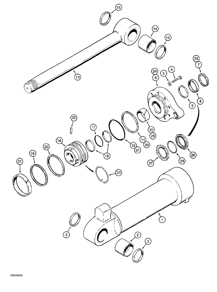 Схема запчастей Case 921 - (8-054) - BUCKET CYLINDER (08) - HYDRAULICS