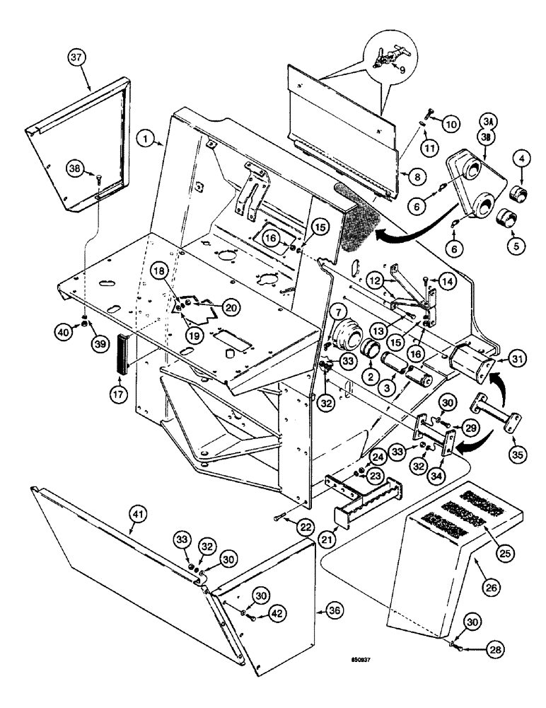 Схема запчастей Case W14 - (574) - FRONT FRAME AND FENDERS (09) - CHASSIS/ATTACHMENTS