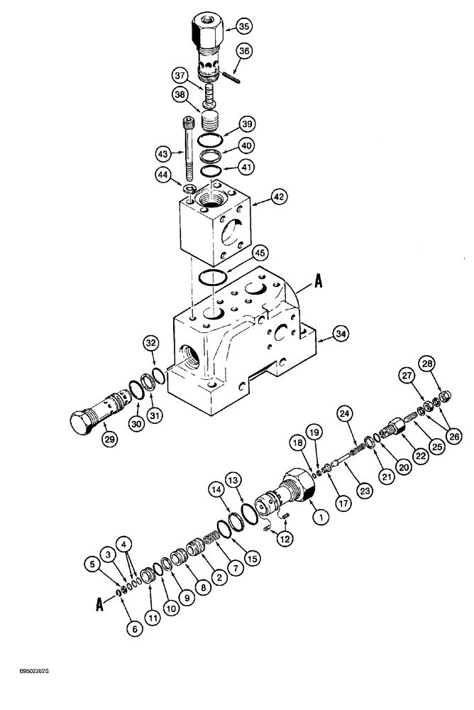 Схема запчастей Case 921 - (8-038) - LOADER INLET AND OUTLET SECTION AND LOW PRESSURE REGENERATION VALVE, P.I.N. JEE0040188 AND AFTER (08) - HYDRAULICS