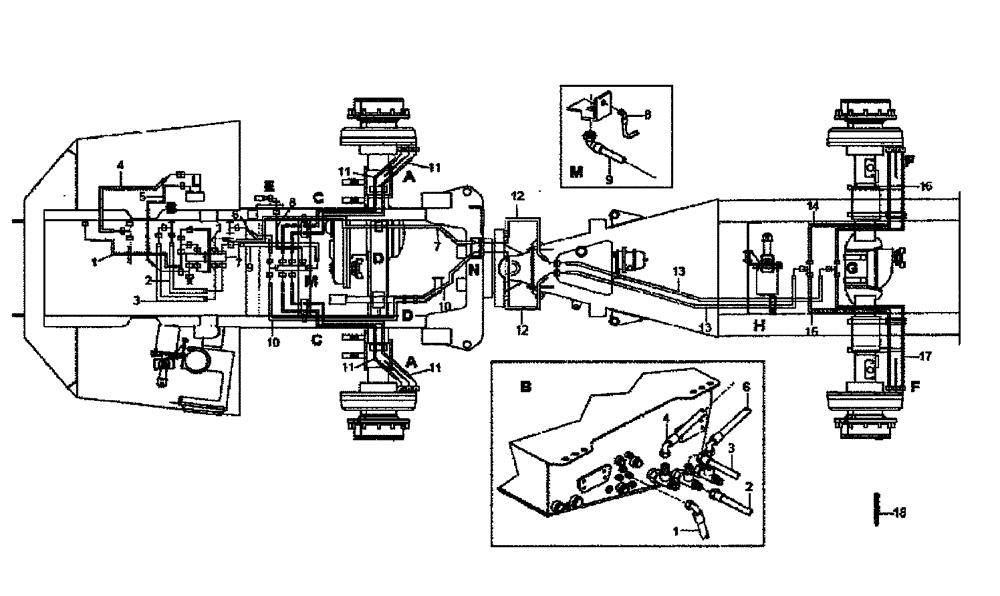 Схема запчастей Case 330B - (47A00002336[001]) - COOLING, WET BRAKE - OPTIONAL (P.I.N. HHD0330BN7PG57000 AND AFTER) (84420855) (09) - Implement / Hydraulics / Frame / Brakes