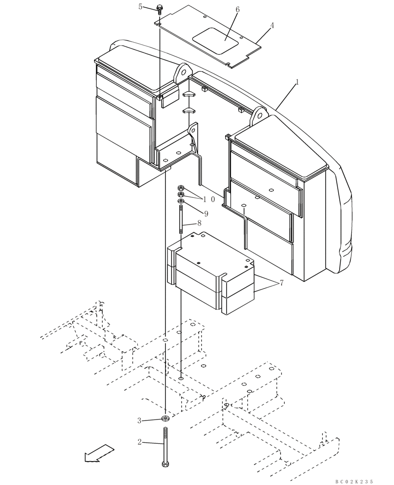 Схема запчастей Case CX460 - (09-04) - COUNTERWEIGHT - SOUNDPROOFING (09) - CHASSIS/ATTACHMENTS