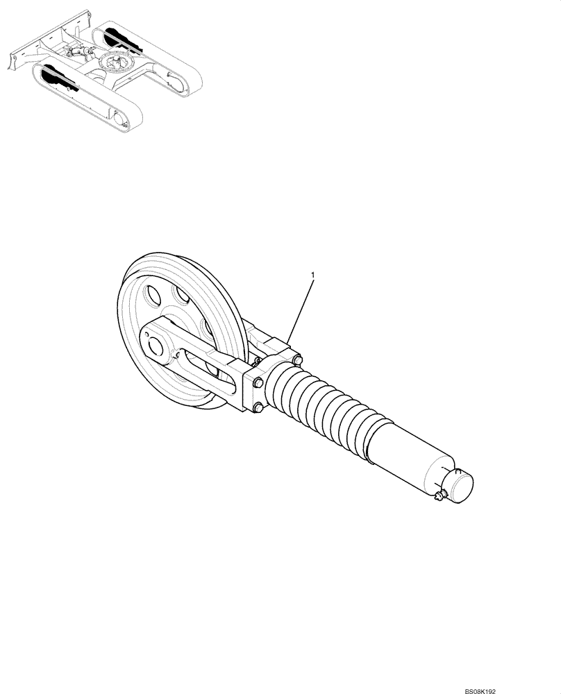 Схема запчастей Case CX50B - (02-004) - IDLER ASSY, CRAWLER (PY52D00022F1) (04) - UNDERCARRIAGE