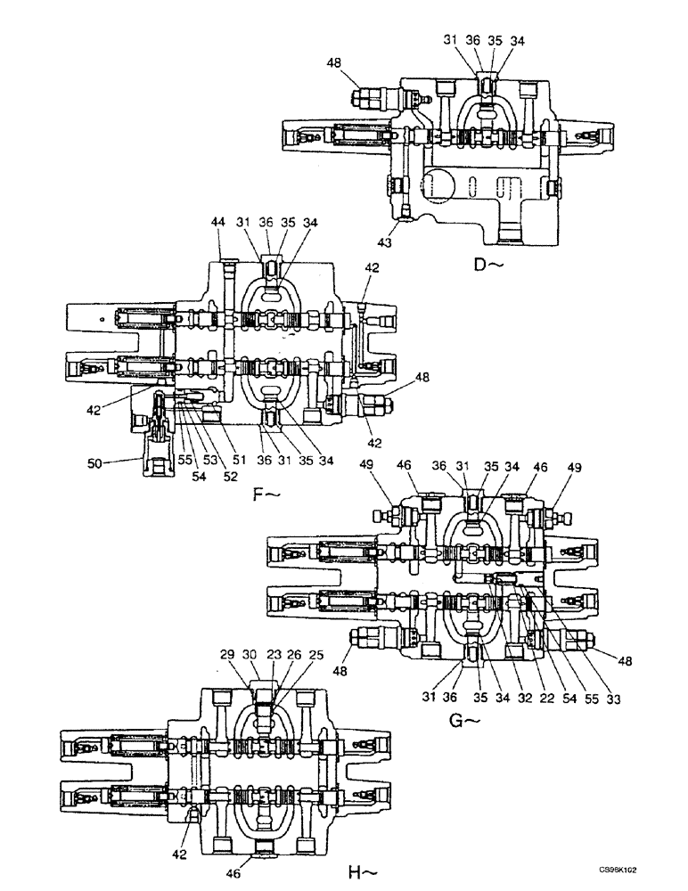 Схема запчастей Case 9007B - (8-078) - CONTROL VALVE (08) - HYDRAULICS