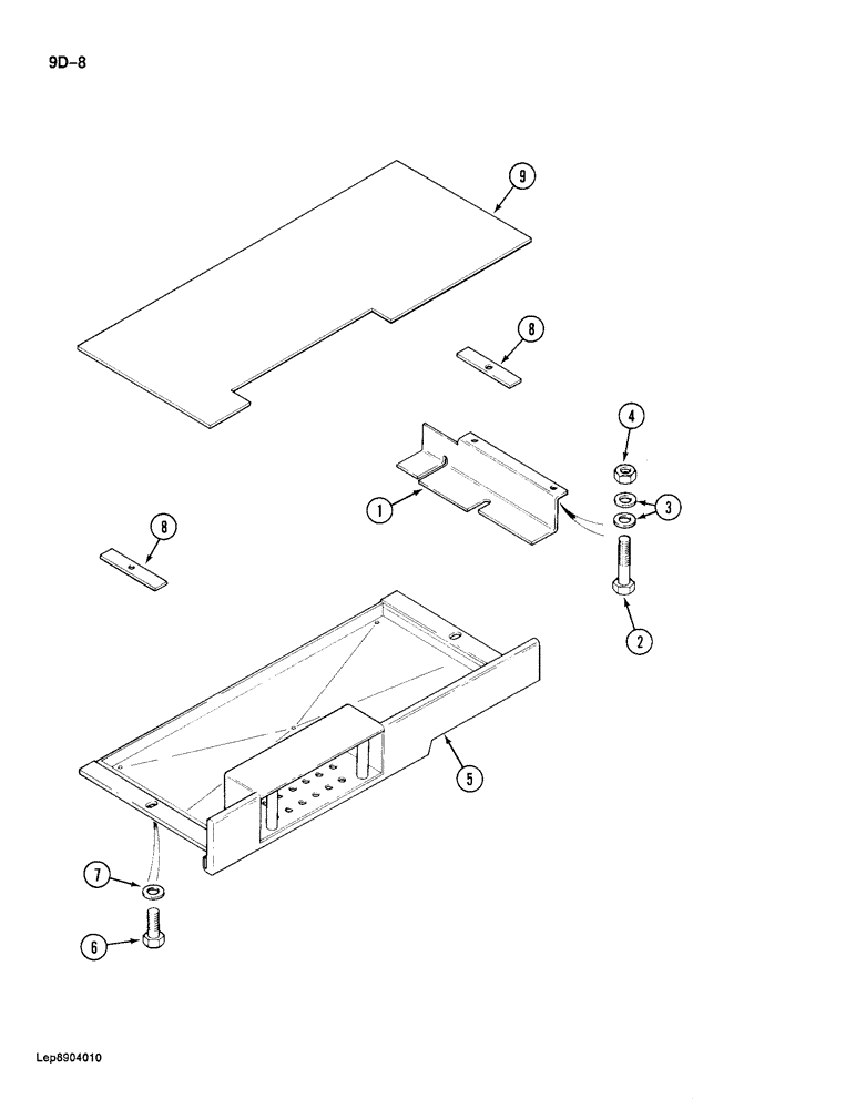 Схема запчастей Case 688 - (9D-08) - TURNTABLE LOWER ACCESS COVER (09) - CHASSIS