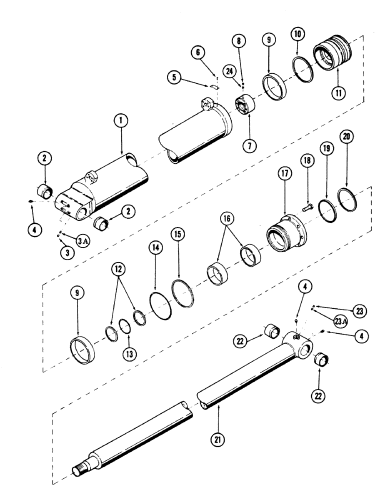 Схема запчастей Case 50 - (8-218) - TOOL CYLINDER, (6.50" ID X 36.30" STROKE) (08) - HYDRAULICS