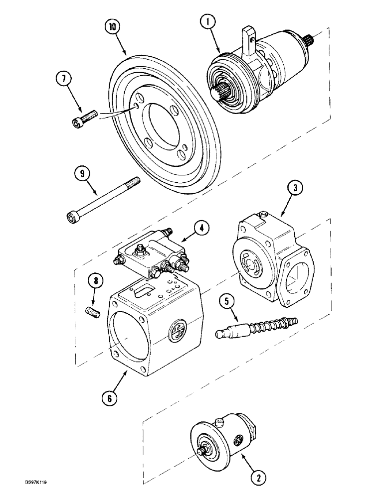 Схема запчастей Case 888 - (8B-26) - HIGH PRESSURE HYDRAULIC PUMP (08) - HYDRAULICS