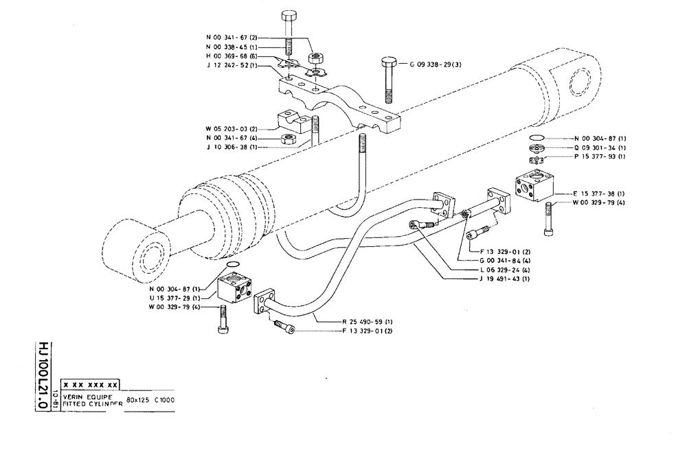 Схема запчастей Case 75C - (HJ100L21.0) - FITTED CYLINDER - 80 X 125 C1000 (07) - HYDRAULIC SYSTEM