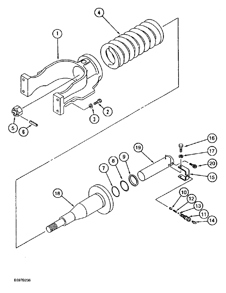 Схема запчастей Case 9030B - (5-10) - TRACK ADJUSTER, ALL MODELS EXCEPT TIMBER KING MODELS (11) - TRACKS/STEERING