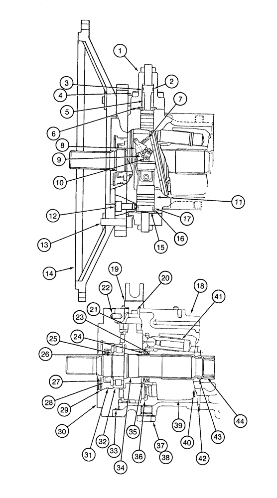 Схема запчастей Case 9020 - (8-016) - HYDRAULIC PUMP - FLANGE END (08) - HYDRAULICS