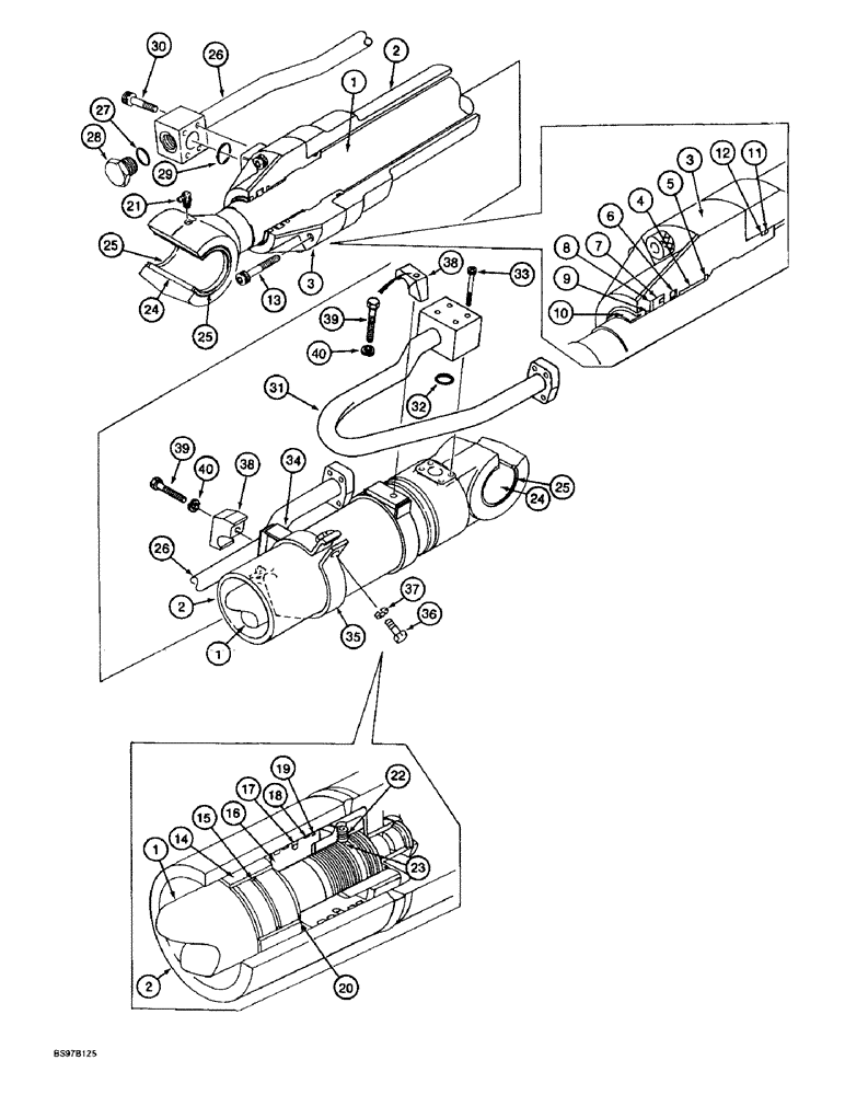 Схема запчастей Case 9060B - (8-144) - ARM CYLINDER (08) - HYDRAULICS