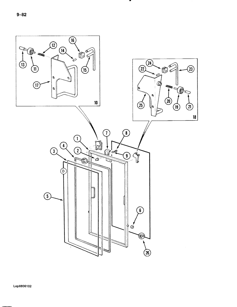 Схема запчастей Case 888 - (9-082) - CAB WINDSHIELD (09) - CHASSIS