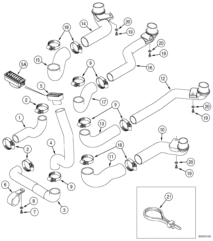 Схема запчастей Case 821C - (09-43) - CAB - HEATER AND AIR CONDITIONING DUCTS (09) - CHASSIS