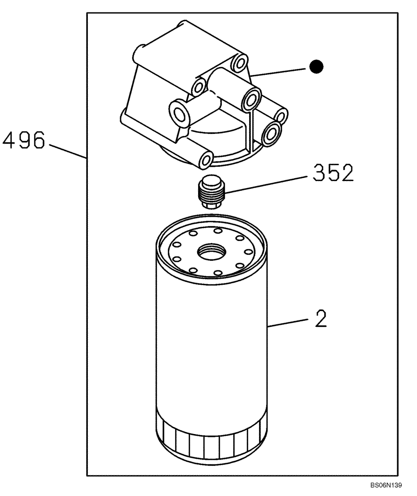 Схема запчастей Case CX290B - (02-30) - OIL FILTER (02) - ENGINE