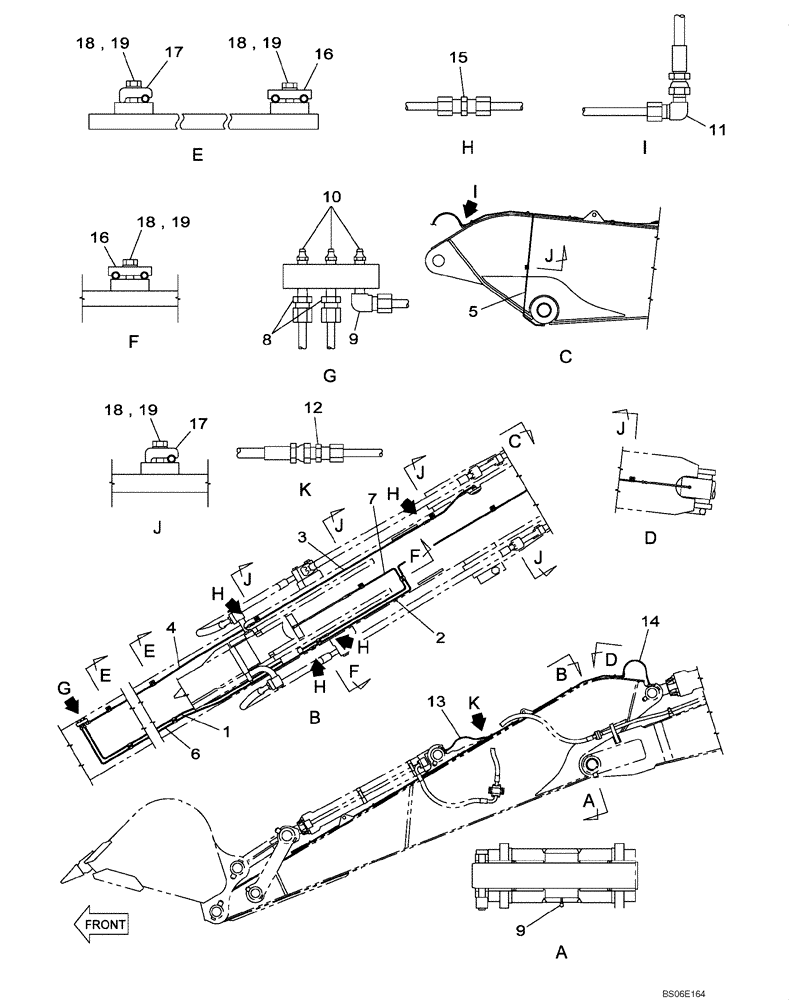 Схема запчастей Case CX800 - (09-207-00[01]) - LUBRICATION CIRCUIT - DIPPER (5.60 M) (09) - CHASSIS