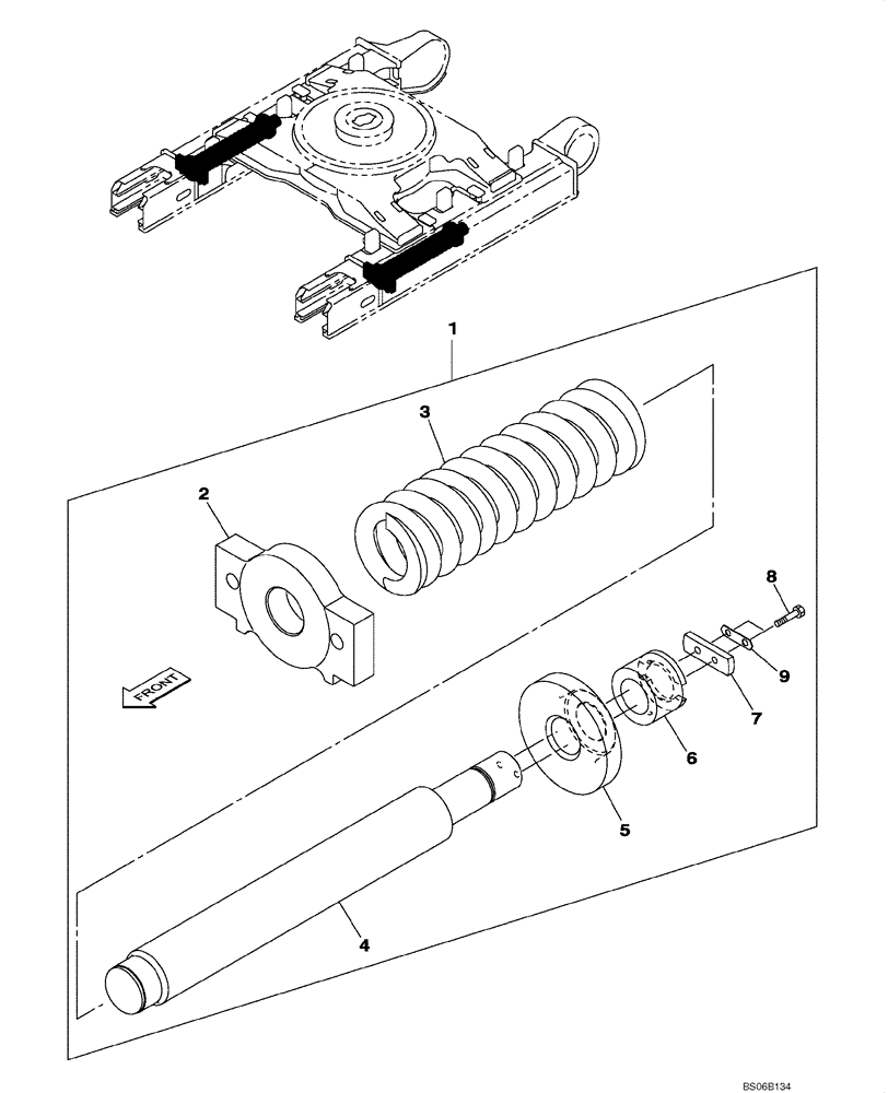 Схема запчастей Case CX700 - (05-005-00[01]) - TENSION DAMPER (11) - TRACKS/STEERING