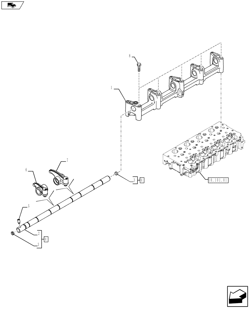 Схема запчастей Case F5HFL413B A001 - (10.106.02) - CAMSHAFT - TIMING CONTROL (5801376676) (10) - ENGINE