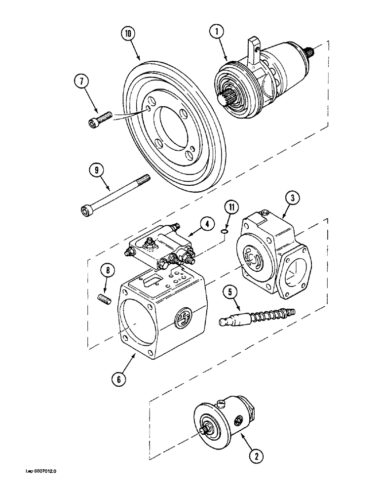 Схема запчастей Case 1088 - (8B-37A) - HIGH PRESSURE HYDRAULIC PUMP (08) - HYDRAULICS