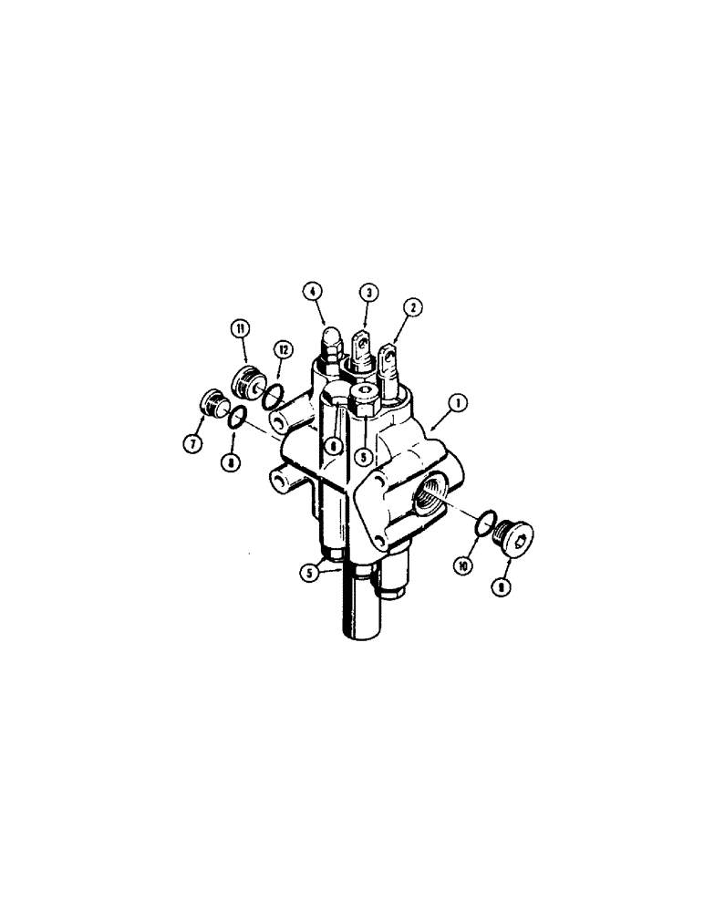 Схема запчастей Case 310G - (264) - D45587 EQUIPMENT CONTROL VALVE (TWO SPOOL) (07) - HYDRAULIC SYSTEM