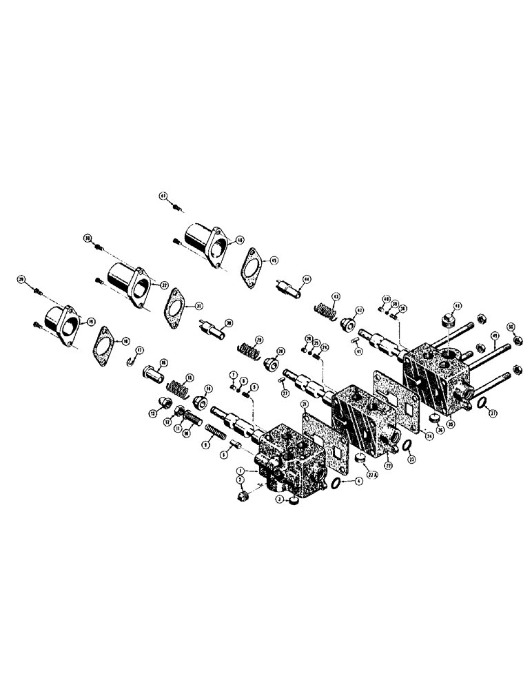 Схема запчастей Case 500 - (178) - 16400 AND 38876 HYDRAULIC CONTROL VALVES (07) - HYDRAULIC SYSTEM