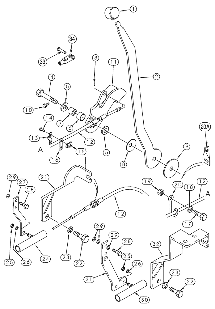 Схема запчастей Case 85XT - (03-03) - CONTROLS THROTTLE NORTH AMERICA JAF0236484 - JAF0352233 (03) - FUEL SYSTEM