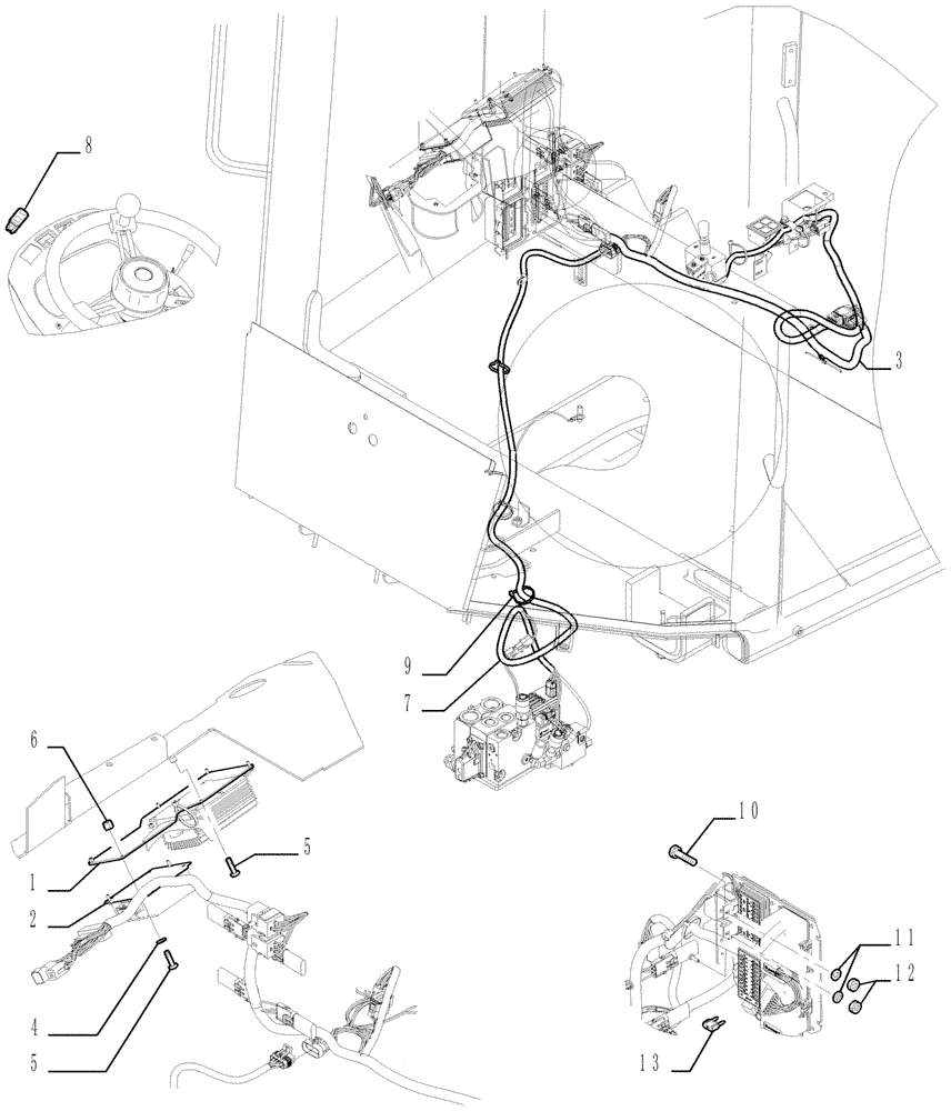 Схема запчастей Case 621F - (41.200.11) - JOYSTICK STEERING ELECTRIC INSTALLATION (41) - STEERING